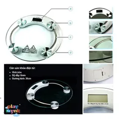 Cân Điện Tử 180KG Hình Tròn - Cân Sức Khỏe Thông Minh - Độ Chính Xác Cao, Thiết Kế Sang Trọng, Tiết Kiệm Pin