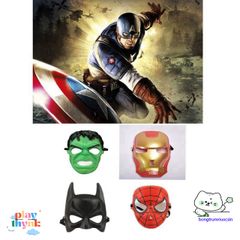 Khẩu Trang Hulk Iron Man - Mặt Nạ Toàn Mặt Siêu Anh Hùng Cho Trẻ Em - Quà Tặng Cosplay Halloween và Sinh Nhật