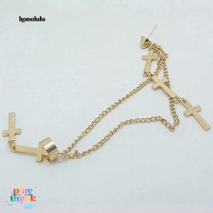 Khuyên Tai Nữ Dạng Dangle Kiểu Thánh Giá Độc Đáo - Trang Sức Punk Thời Trang Mã ZAJ57, Phù Hợp Đi Dạo và Tiệc Tùng