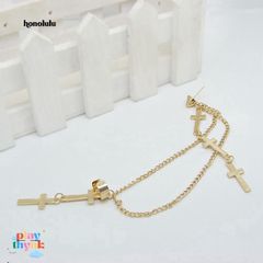 Khuyên Tai Nữ Dạng Dangle Kiểu Thánh Giá Độc Đáo - Trang Sức Punk Thời Trang Mã ZAJ57, Phù Hợp Đi Dạo và Tiệc Tùng