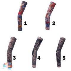 Áo Tay Hình Xăm Pyiyi - Ống Tay Thời Trang Độc Đáo Cho Bàn Tay, Chất Liệu Polyester Co Dãn, 10 Mẫu Họa Tiết Thời Thượng