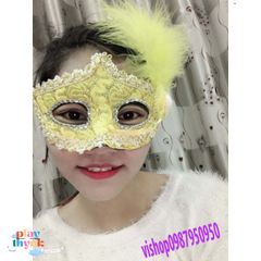 Mặt Nạ Lông Vũ SK MK3 - Phụ Kiện Thời Trang Đặc Biệt Có Đèn & Không Đèn - Hình Thực Tế Chất Lượng Cao