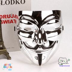 Mặt Nạ Hóa Trang Hacker Anonymous Vàng Bạc Đen Trắng - Phụ Kiện Độc Đáo Cho Halloween và Cosplay