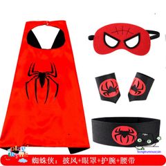 Bộ trang phục Siêu nhân dành cho bé trai - Áo choàng và mặt nạ hóa trang phong cách Spiderman, chất liệu phi bóng thoáng mát
