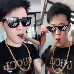 Kính Mát Nam Thug Life - Kính UV400 Họa Tiết Độc Đáo Phong Cách 8-Bit Thời Trang, Quà Tặng Hoàn Hảo cho Ngày Biển