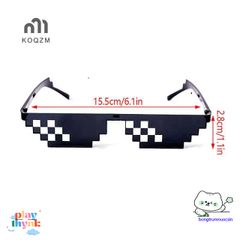 Kính Mát Pixel Retro Thug Life - Kính Râm Khảm Thời Trang Cho Game Thủ, Chất Lượng Cao, Năng Động, Nhiều Màu Sắc