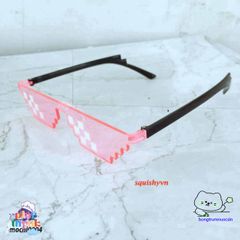 Kính Mắt Thug Life 6 Chấm MINECRAFT Unisex Đen & Hồng - Thời Trang Cá Tính Chống UV [Giao Hàng Miễn Phí]