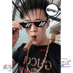 Kính Mosaics Thug Life - Mắt Kính Pixelated Hip Hop Độc Đáo Dành Cho Nam Nữ, UV400 Chống Tia UV