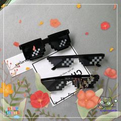 Kính Mát Thug Life 8bit Đen FY1 - Kính Mát Chống UV 400 Cho Nam Giới, Phong Cách Ngầu và Thanh Lịch, Quà Tặng Hoàn Hảo