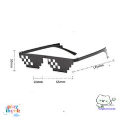 Kính Mát Thug Life 8bit Đen FY1 - Kính Mát Chống UV 400 Cho Nam Giới, Phong Cách Ngầu và Thanh Lịch, Quà Tặng Hoàn Hảo
