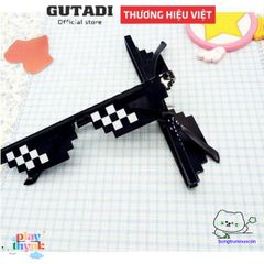 Kính Mắt Thug Life Minecraft - Kính Đen Phong Cách Thời Trang Hot Trend 2020, Chất Liệu ABS, Cho Nam Nữ, Kính Chắn Bụi 8-Bit