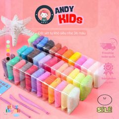 Combo 12 Đất Sét Tự Khô Nhật Bản ANDY'S KIDS - An Toàn, Siêu Nhẹ, Đồ Chơi Nghệ Thuật Cho Bé Tạo Hình Butter Slime
