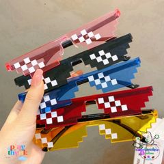Kính Mắt Thug Life 8bit - Phong Cách Minecraft, Dành Cho TikTok, Chống Bụi, 5 Màu Sắc Độc Đáo, Phụ Kiện Thời Trang Chất Lừ!