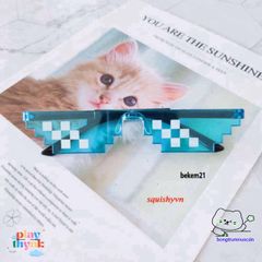 Kính Mắt Thug Life Siêu Ngầu - Phụ Kiện Thời Trang Minecraft Unisex Bảo Vệ UV, Kiểu Dáng Cá Tính Dành Cho Fan
