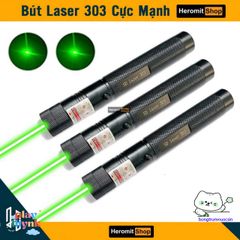 Bút laser 303 - Đèn laser 100MW ánh sáng xanh, tiện dụng cho trình chiếu và tìm kiếm đồ vật, thiết kế chắc chắn, kèm pin 18.650 mAh