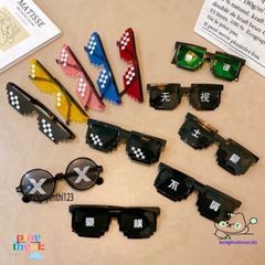 Kính Mát Thug Life 6 Chấm - Phong Cách Minecraft Siêu Ngầu, Thời Trang Hot Trend Cho Nam Nữ, Phụ Kiện Thời Trang Chụp Ảnh Nhóm