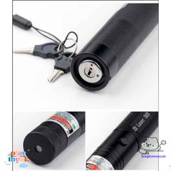 Đèn Laser 303 Siêu Sáng Xanh Lá - Đèn Pin Laser Kèm Pin Sạc & Khóa An Toàn - Công Suất 100mw, Chất Liệu Aerometal