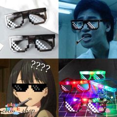 Kính Thuglife 6 Chấm MINECRAFT - Kính Mát LED Nhiều Màu Sắc Thời Trang, Phong Cách Độc Đáo và Sáng Tạo