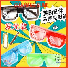 Kính Thug Life 6 Chấm MINECRAFT LED Thời Trang - Nhiều Màu Sắc, Phong Cách Độc Đáo, Hot Trend Dành Cho Fan Game