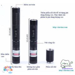 Đèn Pin Laser 303 Cao Cấp - Chiếu Xa 2 Km, Ánh Sáng Đỏ/Xanh, Chống Nước, Đèn Cho Giảng Dạy và Du Lịch, Bao Gồm Pin và Củ Sạc.