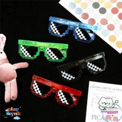 Kính Mắt Thuglife 6 Chấm MINECRAFT LED - Kính Thời Trang Phát Sáng Nhiều Màu, Phong Cách Độc Đáo Dành Cho Tín Đồ Game