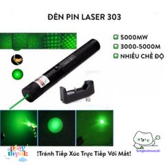 Bút Laser 303 Tia Xanh Cực Sáng - Đèn Laser Chiếu Xa 3km, Giao Hàng Miễn Phí, An Toàn Sử Dụng Cho Văn Phòng