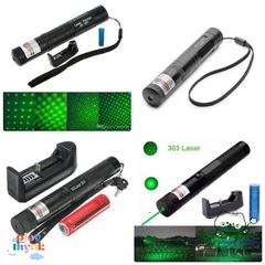 Đèn Pin Laser 303 Siêu Sáng - Chiếu Xa 1500m, Chất liệu Aerometal, Kèm Pin Sạc, Đèn Laser Màu Xanh Đỏ, Quà Tặng Thú Vị