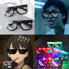 Kính mát vuông Thug Life phát sáng LED - Phụ kiện thời trang hip hop cá tính cho nam nữ - Hot trend 2021