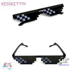 Kính Mát 8-bit MLG Thug Life - Kính Chống UV400 Cho Người Yêu Thích Minecraft và Phong Cách Thời Trang Unisex