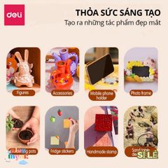 Đất Sét Tự Khô Deli An Toàn 250/500gr - Không Nướng, Không Mùi, Lý Tưởng Cho Nghệ Thuật Nặn Và Sáng Tạo