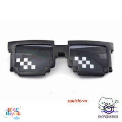 Kính Mát Thug Life Chất Liệu ABS - Phong Cách Minecraft Siêu Ngầu Dành Cho Nam Nữ, Phù Hợp Chụp Ảnh Nhóm