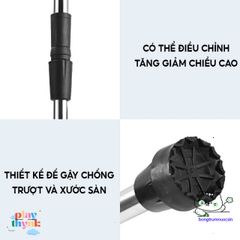 Gậy Chống Inox MedCaree Chỉnh Cao 67-87cm - Hỗ Trợ Đi Lại Cho Người Già, An Toàn, Nhẹ, Bền, Chống Trượt.