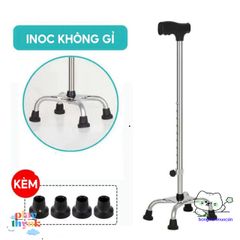 Gậy Chống Inox MedCaree Chỉnh Cao 67-87cm - Hỗ Trợ Đi Lại Cho Người Già, An Toàn, Nhẹ, Bền, Chống Trượt.