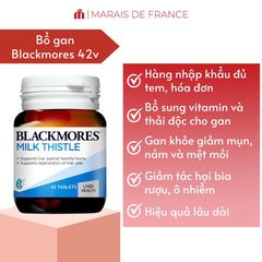 Viên uống Blackmores Milk Thistle hỗ trợ gan của Úc - Lọ 42 viên