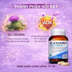 Viên uống Blackmores Milk Thistle hỗ trợ gan của Úc - Lọ 42 viên