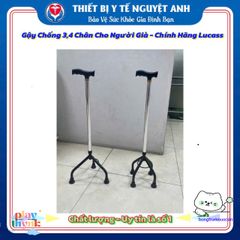 Gậy hỗ trợ đi lại 4 chân Lucass B932 - Chất liệu inox bền, điều chỉnh chiều cao, an toàn cho người già và người phục hồi chức năng