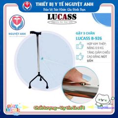 Gậy hỗ trợ đi lại 4 chân Lucass B932 - Chất liệu inox bền, điều chỉnh chiều cao, an toàn cho người già và người phục hồi chức năng