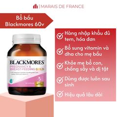 Viên uống Blackmores Pregnancy & Breast-Feeding Gold cho mẹ bầu - Hộp 60 viên