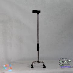 Gậy Chống Đi 4 Chân INOX Điều Chỉnh Cao Thấp - Công Cụ Hỗ Trợ Người Già và Khuyết Tật Tập Đi An Toàn