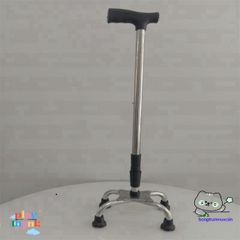 Gậy Batoong INOX 4 Chân Chỉnh Cao - Gậy Chống Đi Cho Người Già, Người Khuyết Tật, An Toàn và Vững Chắc