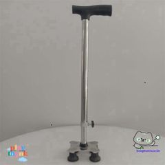 Gậy Batoong INOX 4 Chân Chỉnh Cao - Gậy Chống Đi Cho Người Già, Người Khuyết Tật, An Toàn và Vững Chắc