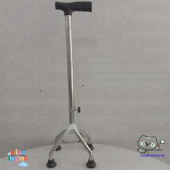 Gậy Batoong INOX 4 Chân Chỉnh Cao - Gậy Chống Đi Cho Người Già, Người Khuyết Tật, An Toàn và Vững Chắc