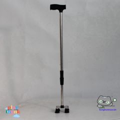 Gậy Batoong INOX 4 Chân Chỉnh Cao - Gậy Chống Đi Cho Người Già, Người Khuyết Tật, An Toàn và Vững Chắc