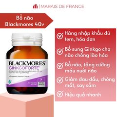 Viên uống Blackmores Ginkgoforte chiết xuất bạch quả hỗ trợ trí nhớ - Lọ 40 viên