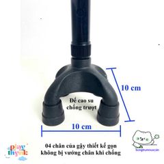 Gậy Chống Đi 4 Chân Cao Cấp - Hỗ Trợ Người Già & Phục Hồi Chức Năng - Gậy Đi Hỗ Trợ An Toàn, Điều Chỉnh Độ Cao tiện lợi