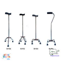 Gậy Lucass B-934 4 Chân Điều Chỉnh Chiều Cao - Hỗ Trợ Đi Lại Cho Người Già, Người Ốm, Phục Hồi Chức Năng