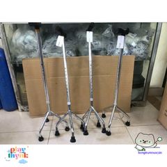 Gậy Tập Đi 4 Chân Lucass - Gậy Chống Trượt Dành Cho Người Già, Người Khuyết Tật - Điều Chỉnh Độ Cao Sáng Bóng Bền Bỉ