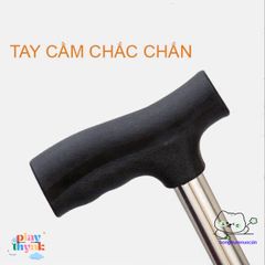 Gậy Chống 4 Chân Cao Cấp An Toàn cho Người Già - Dụng Cụ Đi Lại Chắc Chắn và Tiện Lợi, Có Nấc Chỉnh Chiều Cao