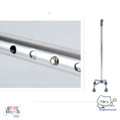 Gậy Đi Bộ 4 Chân Có Thể Điều Chỉnh - Thiết Bị Hỗ Trợ An Toàn Cho Người Già, Chất Liệu Inox Bền Bỉ