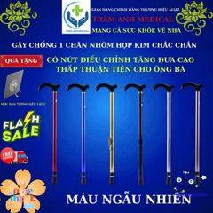 Gậy Chống Trượt Inox Bốn Chân, Gậy Gấp Có Đèn LED, Gậy Tập Đi Dành Cho Người Già - Hỗ Trợ Di Chuyển An Toàn